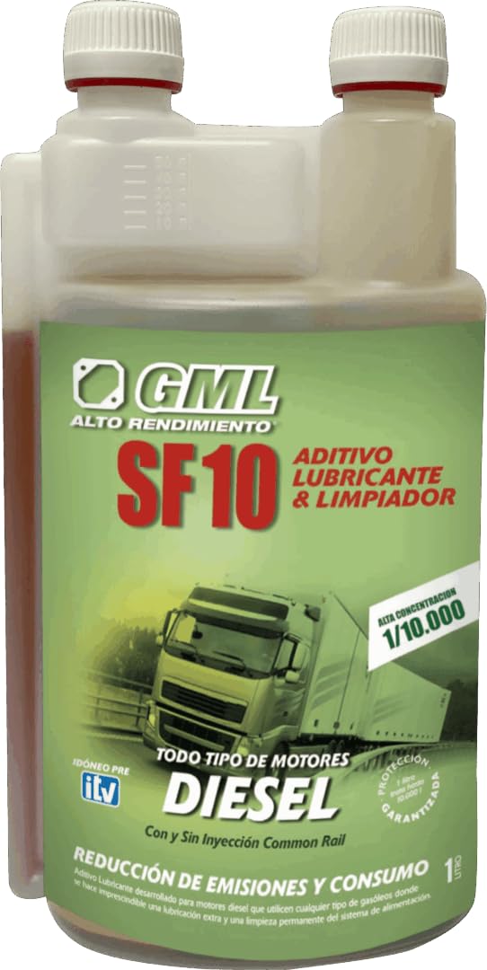 GML SF10 Aditivo Profesional Combustible – Limpiador y Lubricante Ultra Concentrado – Tratamiento para 10.000L – Tecnología Aderco V25 – 1 Litro