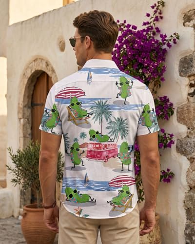 Image of 99TIMORO Fathers Movie Hawaiian Shirt for Men, Characters Button Down Short Sleeve Top, Summer Beach Gifts