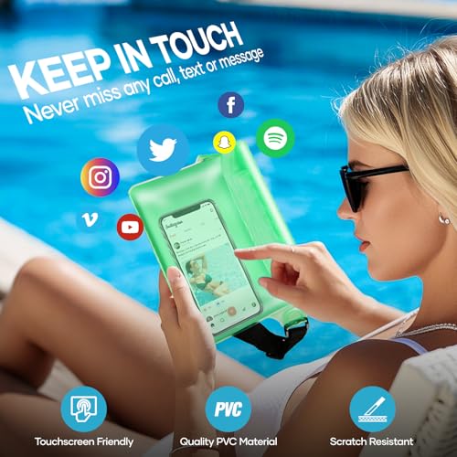 Image of Waterproof Bag for Beach, Waterproof Pouch for Phone Passport Purse, Fanny Packs for Women, Floating Dry Bags for Cruise Ship Travel Water Park Surfing Boating Fishing Kayaking Pool Accessories