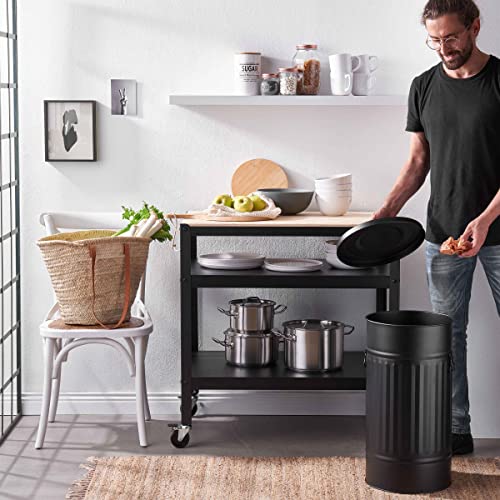 BUTLERS Retro Mülltonne Oskar 40l Mülleimer mit Deckel und Tragegriffen | Küche Abfalleimer ideal als Mülleimer für gelben Sack, Pfandbehälter, Futtertonne, Wäschetonne und Papierkorb