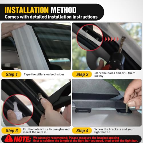 Image of Nilight 52 inch Curved Light Bar Bracket for RAM 2010-2018, 1500 Classic 19-24