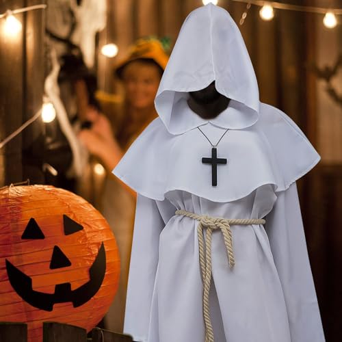 Robe de Prêtre Ample à Capuche Style Médiéval Cosplay Taille L - 3