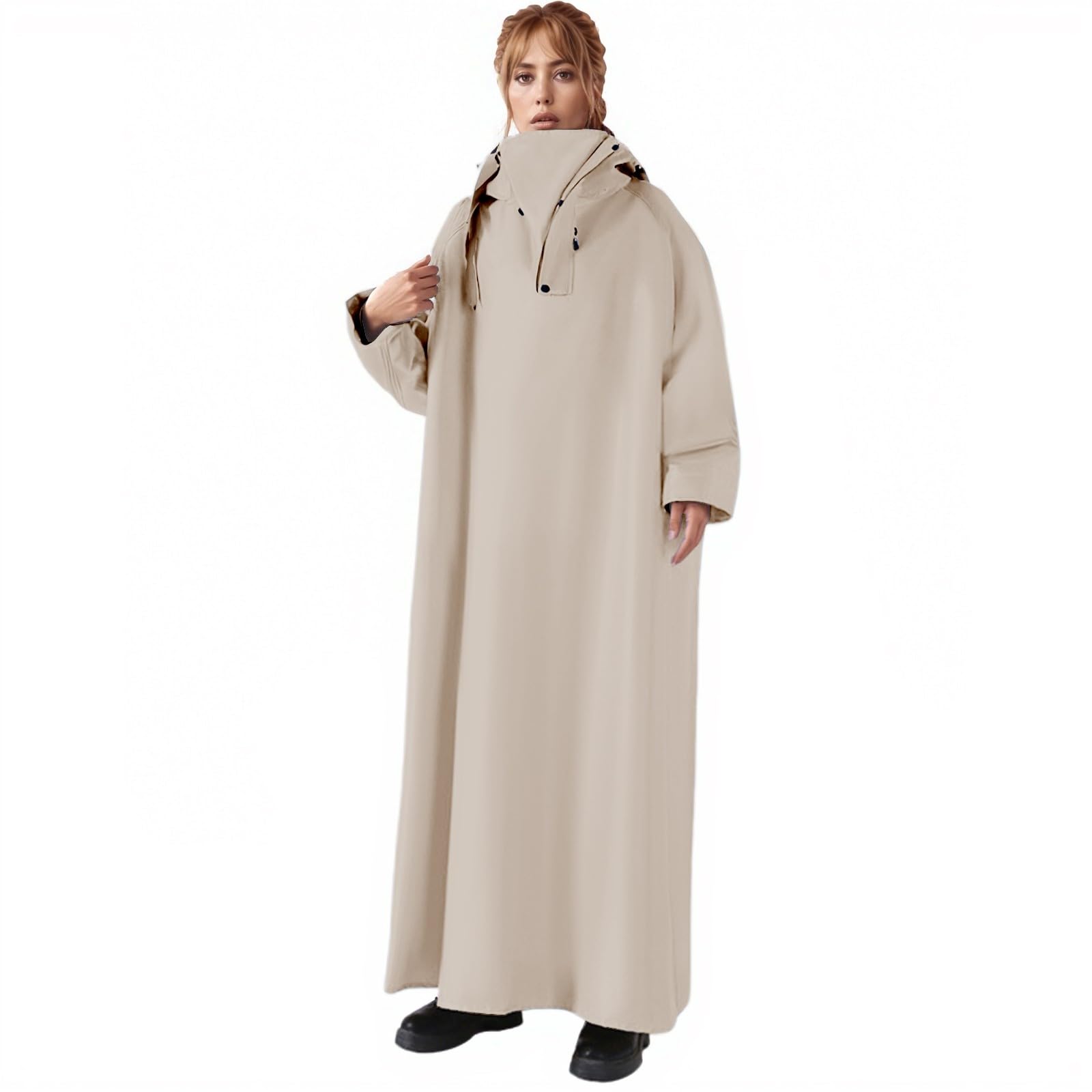 Poncho de lluvia para mujer y hombre, chaqueta larga transpirable, chubasquero unisex, multiusos, chubasquero ligero, plegable, tallas grandes, poncho de lluvia, camping