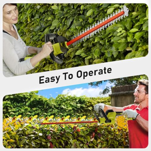 Image of 22 inch Hedge Trimmer Cordless with 2 Battery and Charger, 20V Bush Trimmer