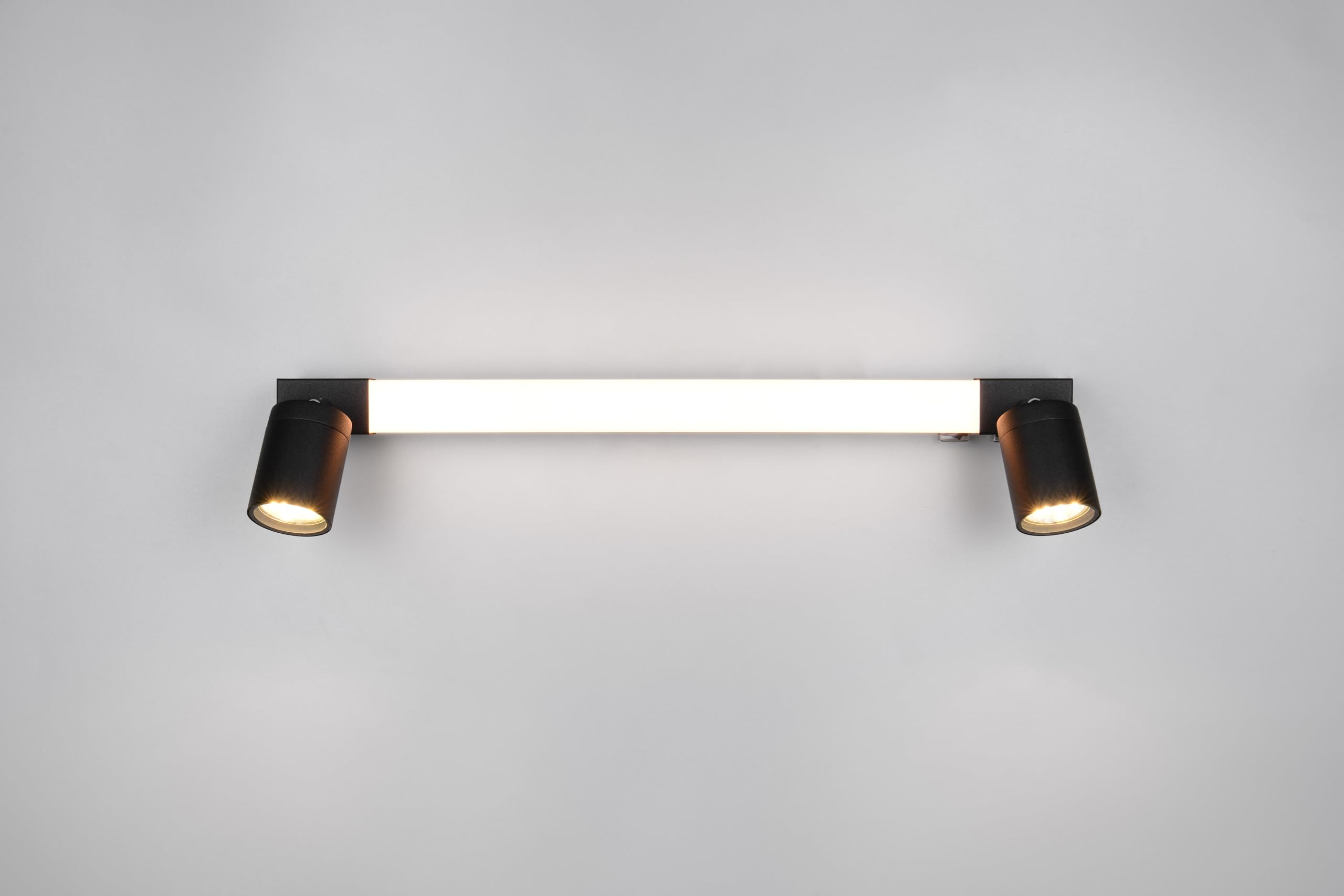 Trio Leuchten LED Badezimmer Wandleuchte Enrico 281470332, Metall Schwarz matt, 6.5 Watt LED, exkl. 2x GU10, Lichtfarbe einstellbar