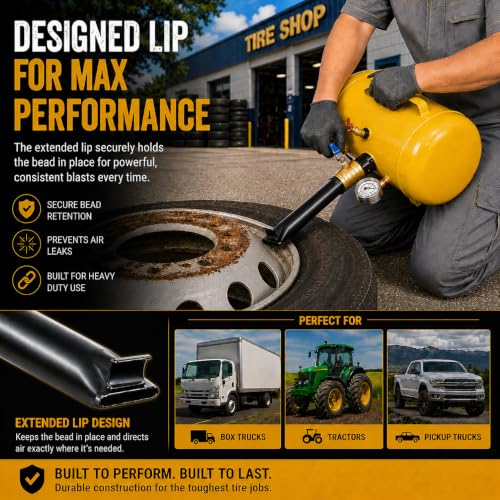 Image of XtremepowerUS 5-Gallon Heavy Duty Tire Bead Seater Air Blaster, 145 PSI Air Cannon with Pressure Gauge, Fast Tire Seating Inflator for Trucks, Tractors, ATVs, RVs, Pickups, Cars & Off-Road Vehicles