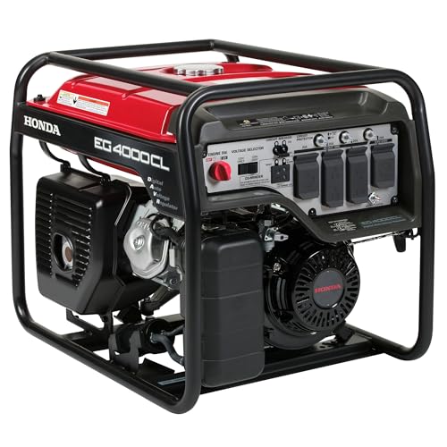 Honda EG4000 4000 Watt Generator, 120/240V Gas Powered Backup Generator for Home and Larger Equipment, Up to 14.8 Hour Run Time (EG4000CLAN)