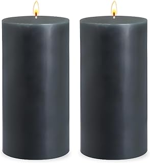 2 Pack Dark Scented Pillar Candles, 2.76 x6 Inch, Long-Lasting, Dripless and Smokeless, Ideal for Halloween Home Décor Religious Meditation Ritual