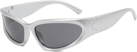 AUGEN By Visions India Y2K Futuristic Wrap Around Sunglasses, Trendy Cyberpunk Visor Monoblock Cyclops Shades, UV 400 Prot...