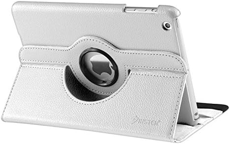 Insten 360-Degree Swivel Leather Case for Apple iPad mini, White (PAPPIPDMLC30)