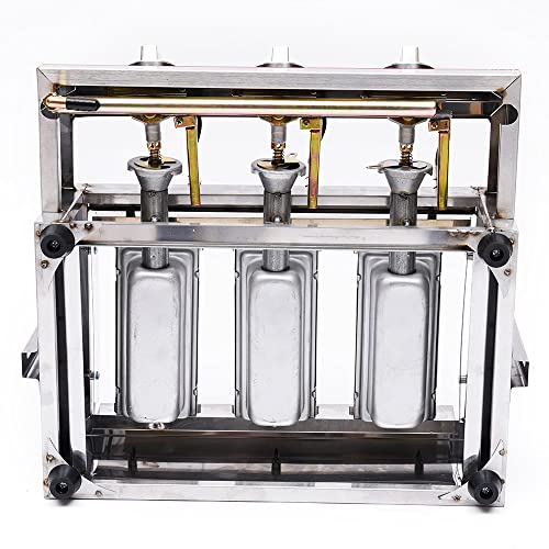 Rustyvioum 3-Head Burners Gas Bbq Grill, Commercial Gas Lpg Grill, Portable Propane Gas Grill For Outdoor Bbq, Stainless Steel Barbecue Grill #TOP6