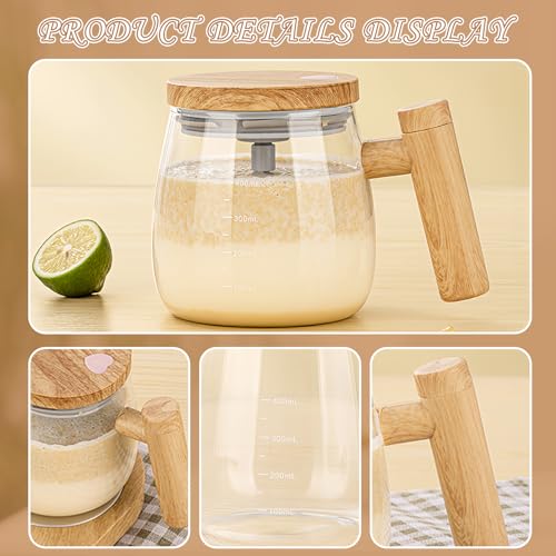 vesaneae Electric Self Stirring Mug, 400ml Mixing Coffee Cup for Home Office Travel, 7000RPM High Speed Self Stirring Cup with Lid and Handle for Powder Coffee Tea Milk Protein Hot Chocolate by Vesaneae - Used condition - Image 4