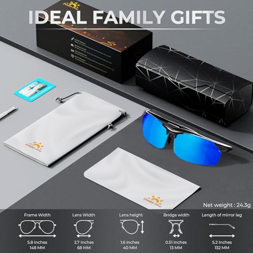 Image of DADA-PRO Polarized Sunglasses Men Sport Driving Sun Glasses Ultralight Al-Mg Mirrored Shades UV400 Protection