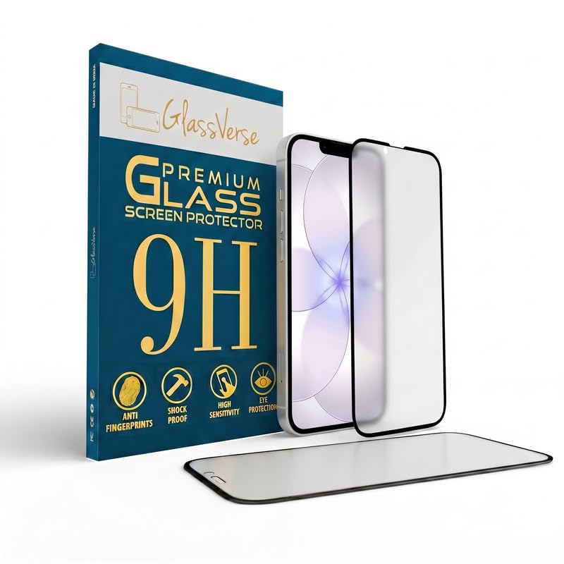 Image of GlassVerse 9H Tempered Glass For Apple Iphone 17e (PACK OF 1) with Free Installation Kit. Full screen Coverage - 6.1 inch
