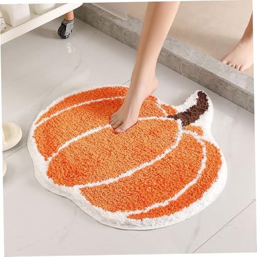 Tapis de bain d'Halloween moelleux et doux au design soigné de 61 x 61 cm