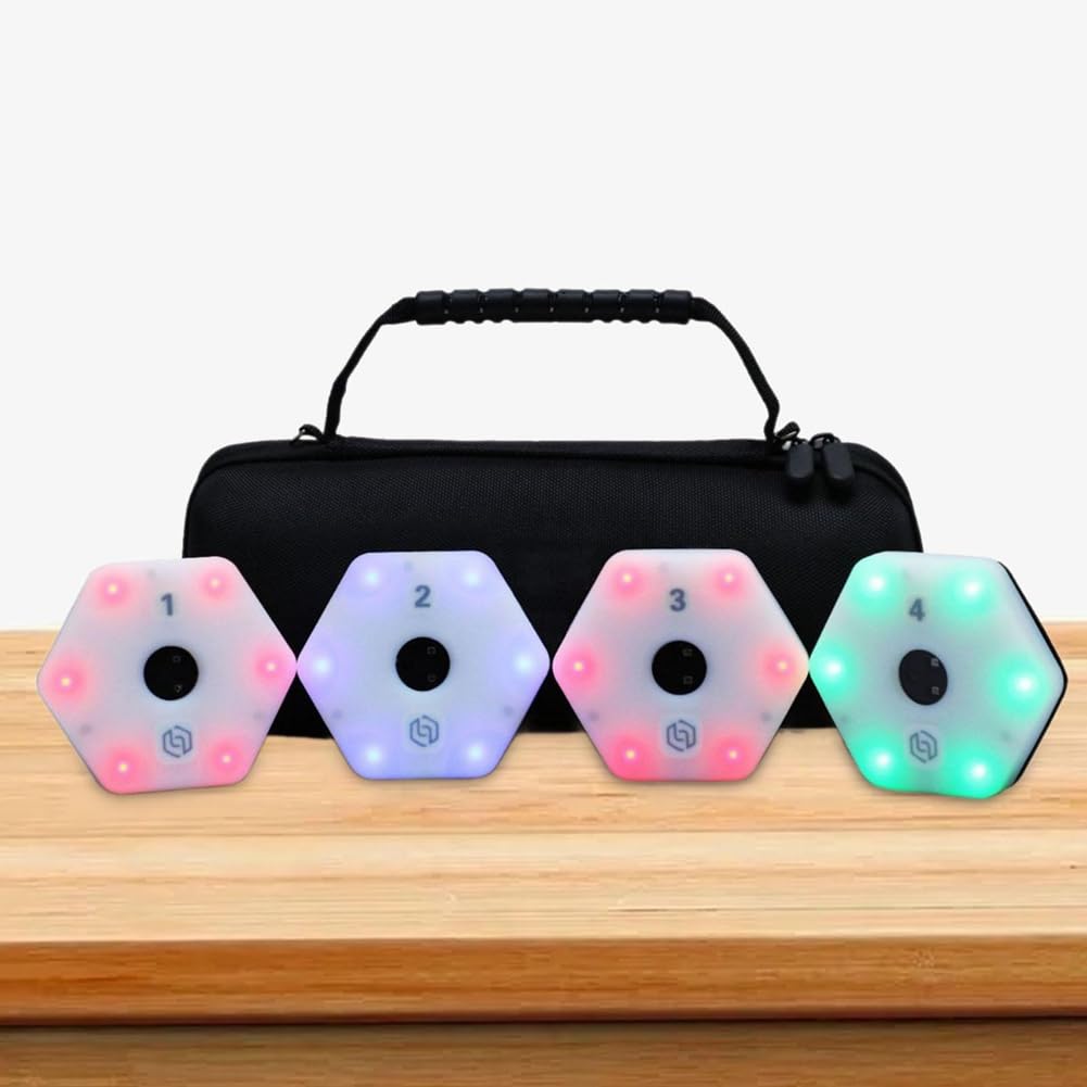 Osmond Dispositivo de Entrenamiento de Reacción con Luz LED Intermitente, 4 Unidades, para Entrenamiento de Agilidad y Respuesta, Fácil de Transportar, para Baloncesto y Fútbol