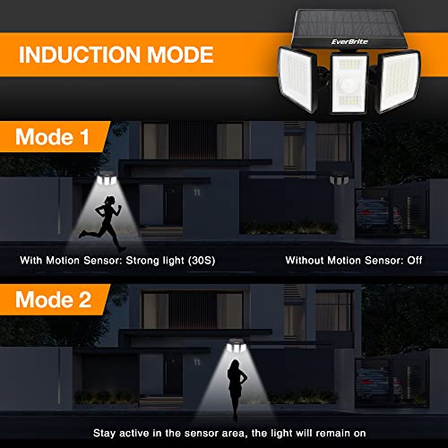 image for EverBrite Solar Outdoor Lights, 128 LED 7000K Solar Motion Sensor Ligh