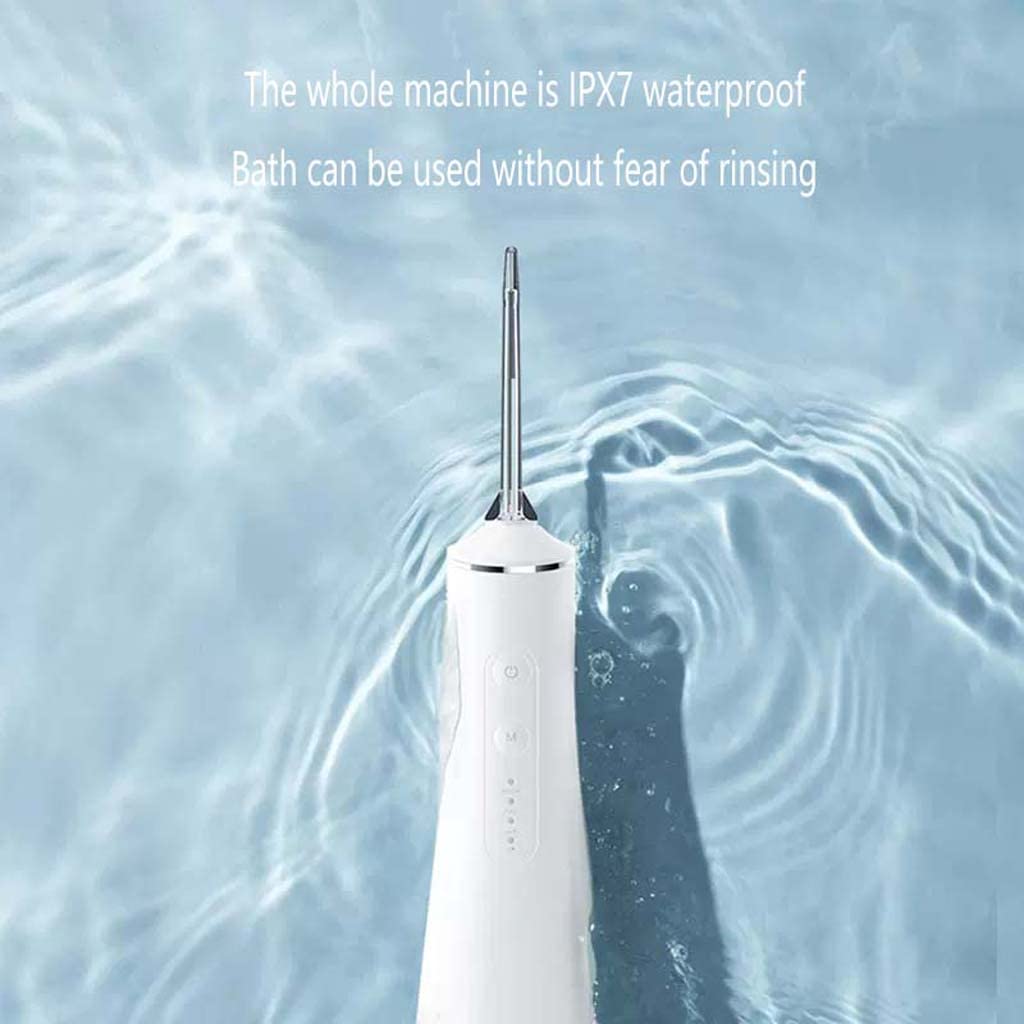 Idropulsore per denti senza fili con 3 modalità, irrigatore orale con rotazione a 360°, impermeabile Ipx7, 180 ml e 4 punte a getto Detergente per denti con presa d'acqua, ricaricabile tramite USB