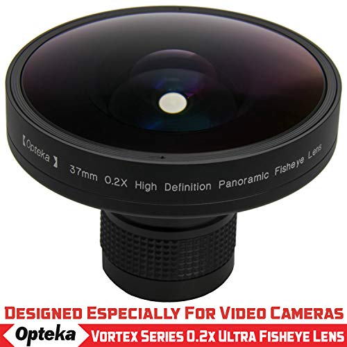 Opteka Platinum Series 37mm 0.2X HD Large Panoramic Vortex Fisheye Lens for Video Cameras