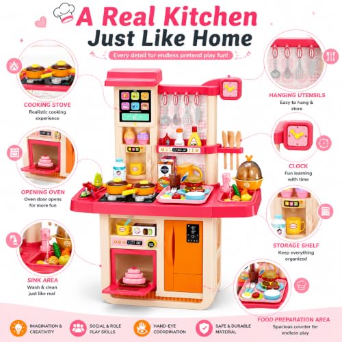 Image of Kids Kitchen Play Set with Lights & Sounds (Multicolor)