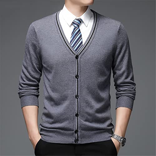 Pull en laine pour homme noir décontracté chaud à couleur contrastée - 2