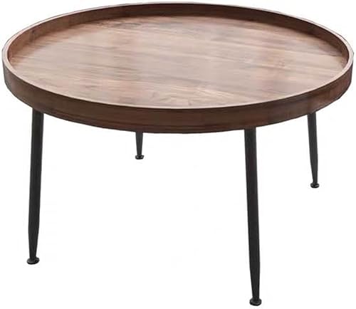 ROOMAN Living Room Table Multifunction Black Coffee Table Round Wooden Breakfast Massage Dressing Table Dining Tv Picnic Mesa Auxiliar Bedside Table