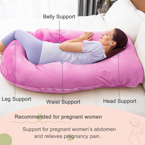 Image of 60 Inch Pregnancy Pillow for Sleeping (Purple) | Extra Large U Shaped Body Pillow, Maternity Pillow for Pregnant Women