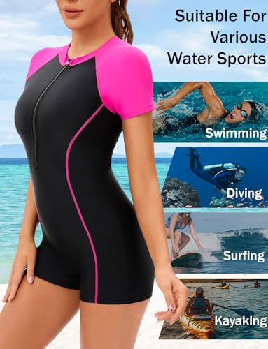 Maillot de bain modeste pour femme avec short boyleg et manches courtes - 5