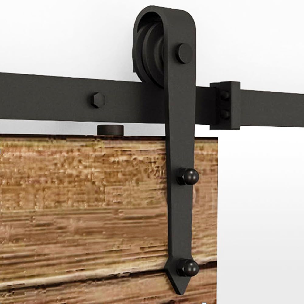 Yaheetech Sistema di porte scorrevoli, set completo per porte scorrevoli, con guida a pavimento, binario in acciaio al carbonio, larghezza della porta circa 90 cm