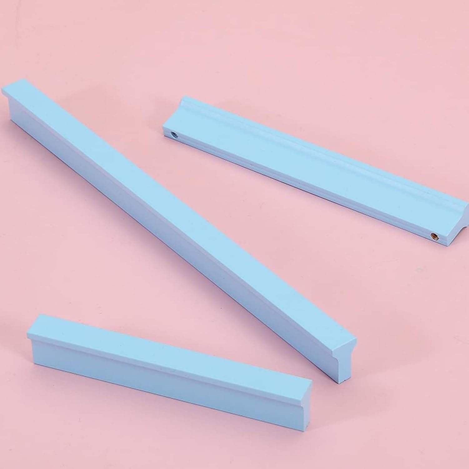Blaue Möbelgriffe 2 Stück Küchenschrankgriffe T-förmige Kleiderschranktürgriffe aus Aluminiumlegierung, Schubladenbeschläge mit Schrauben, Length 1000mm, Length 1000mm