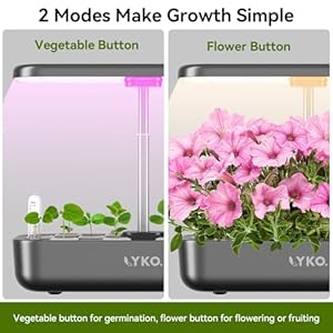 LYKOCLEAN Hydroponics Growing System 12 Pods, Indoor Herb Garden with Grow Light Water Pump Automatic Timer, Smart Indoor Gardening System for Salad Lettuce, Fruit, Vegetable Plant, Grey LYKOCLEAN Hydroponics Growing System 12 Pods Indoor Herb Garden with Grow Light Water Pump Automatic Timer Smart Indoor Gardening System for Salad Lettuce Fruit Vegetable Plant Grey