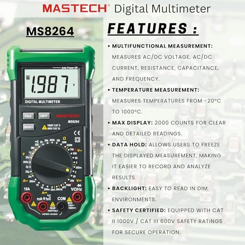 Image of Mastech MS8264 Digital Multimeter - A Must-Have for Your Electrical Testing Needs | Authorized Mastech Seller in India