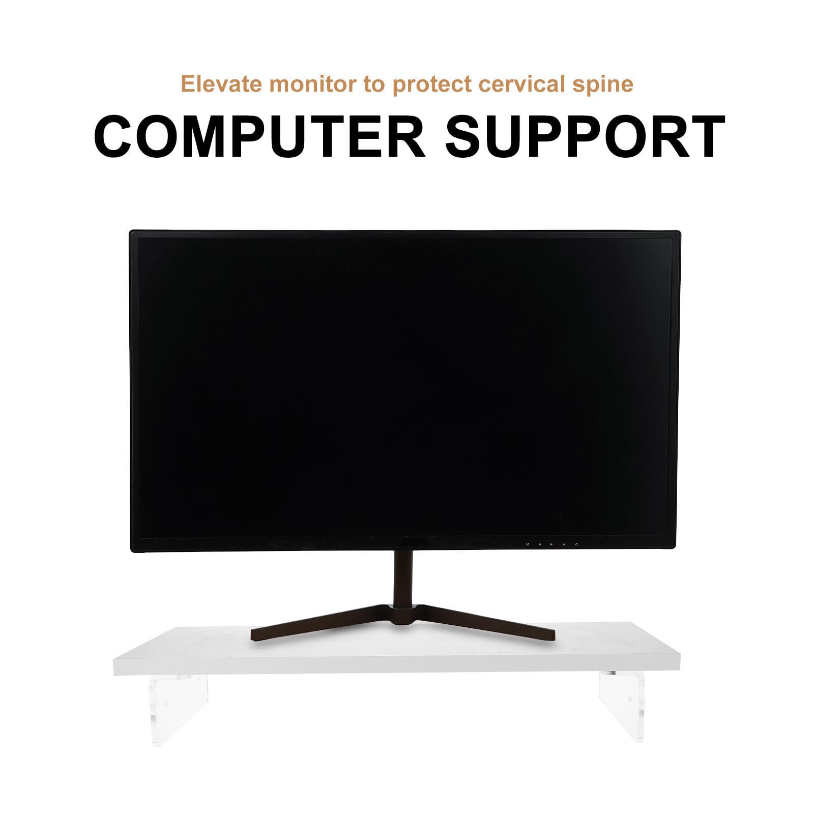 UKCOCO Soporte Elevador Diseño Compacto y Resistente Ergonómico Acrílico Blanco de Monitor Previene Dolor de Cuello y Fatiga Visual para Escritorio