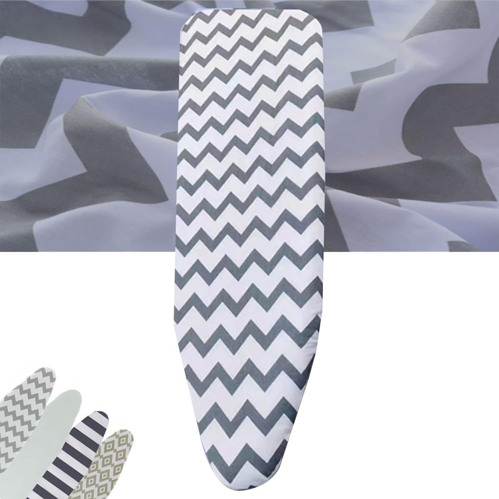 Mnuvxzaewf Rippled 13X43 Inch, Thick Ironing Board Pad, Standard Size With Padding, Resist Scorching And Staining(Rippled)