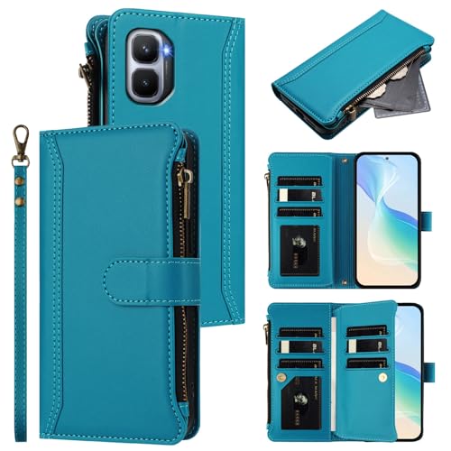 �X�}�z�P�[�X �Ή��@�� for Infinix GT 50 Pro �X�}�z�P�[�X�y�J�[�h�z���_�[�E�E�H���b�g�E�}�O�l�b�g�o�b�N���E�t���b�v�E�X�^���h�@�\�t���zLakeBlue