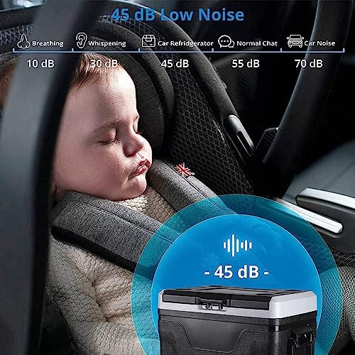 Image of 12V Car Refrigerator 53QT Capacity, Portable Electric Car Cooler with Wheels, 12 /24V DC, -4℉~68℉, RV Refrigerator Fridge for Truck Van Camping Use