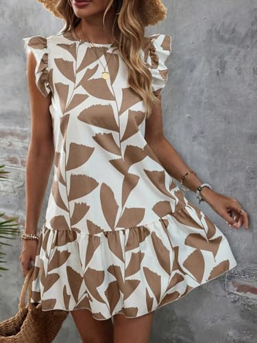 Image of SISKIN Women's 2025 Summer Beach Hobo Ruffle Trim Dresses Sleeveless Flowy Vocation Sun Dress Outfit Woman