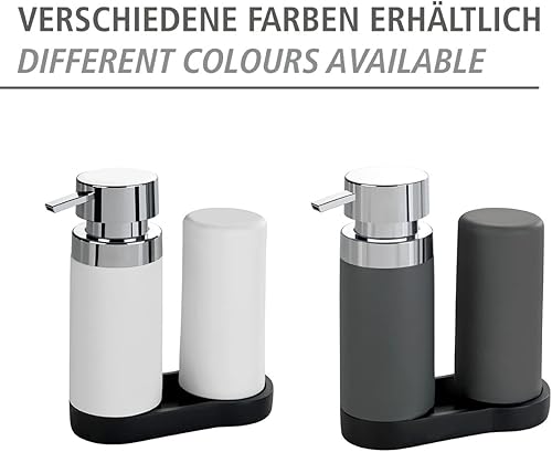 Miniatura 6 de WENKO Estación dispensadora de jabón para platos para fregadero de cocina, botella exprimible para lavar líquidos y jabón de manos, botellas