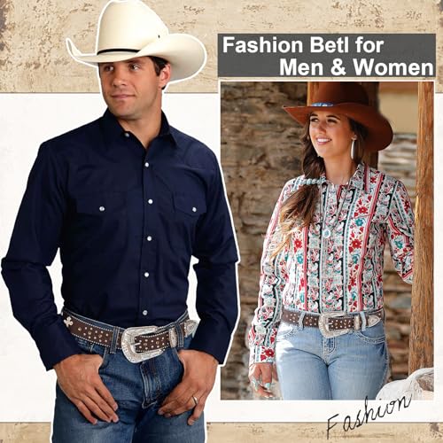 Image of Sparkly Rhinestone Diamond Sequin Studded Belt for Men & Women - Western Cowgirl Cowboy Style