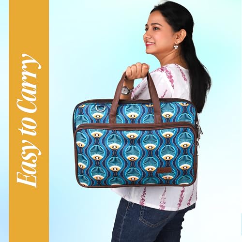 Image of Protecta Stride Floral Printed Laptop Messenger Bag for Men and Women for Office 16 inch Use Macbook Office Briefcase Bag Print Padded Sleeve Straps Durable Design Lightweight 18L Art Deco Print