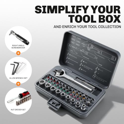40-in-1 Magnetic Ratchet Screwdriver Set Detachable Handle - image 6