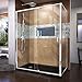 DreamLine Flex 36 in. D x 60 in. W x 74 3/4 in. H Semi-Frameless Pivot Shower Enclosure in Chrome with Left Drain Black Base Kit, DL-6720L-88-01