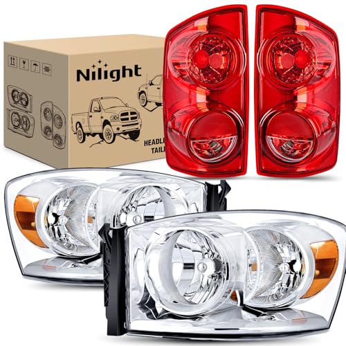 Image of Nilight Headlight and Taillight Combo for 2007 2008 2009 Dodge Ram