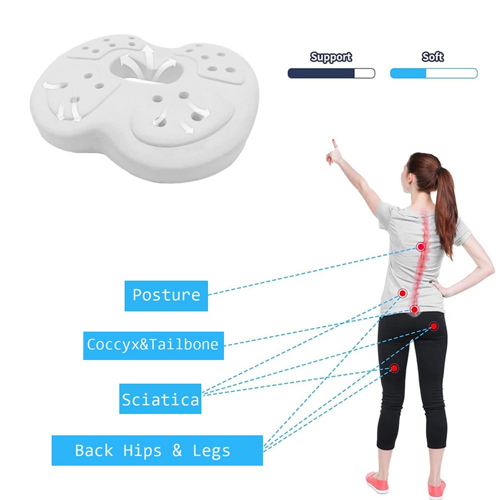 Surwin Coussin Chaise Coussin Coccyx Hemorroide Orthopedic Ring Coussin Anti Escarres Fessier Donut Memory Foam Coussin Hemorroidaire Pour Soulagement Hémorroïdes Et Pain Post Natal (42cm,Rose2