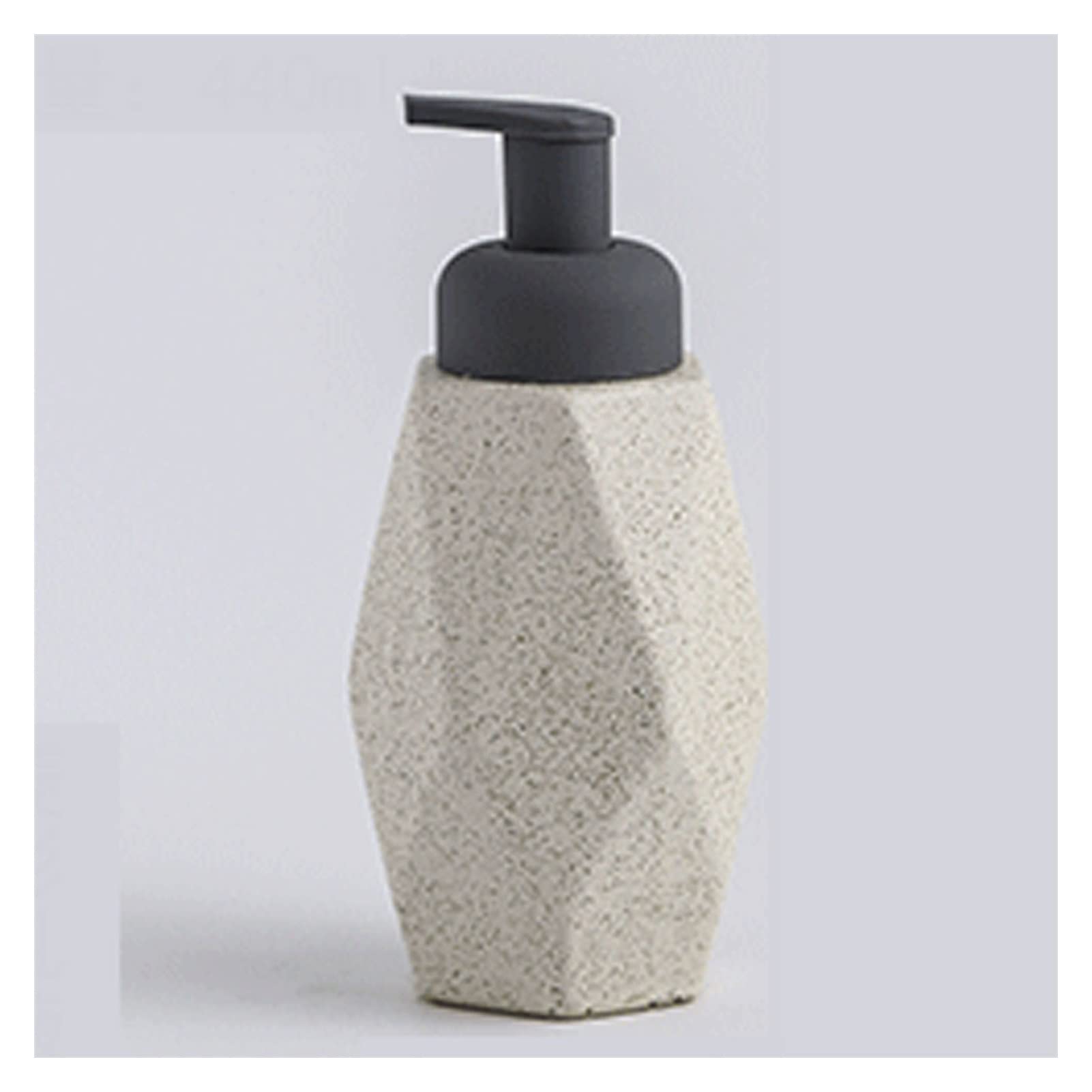 Distributeur de savon liquide en céramique beige de 440ml pour salle de bain
