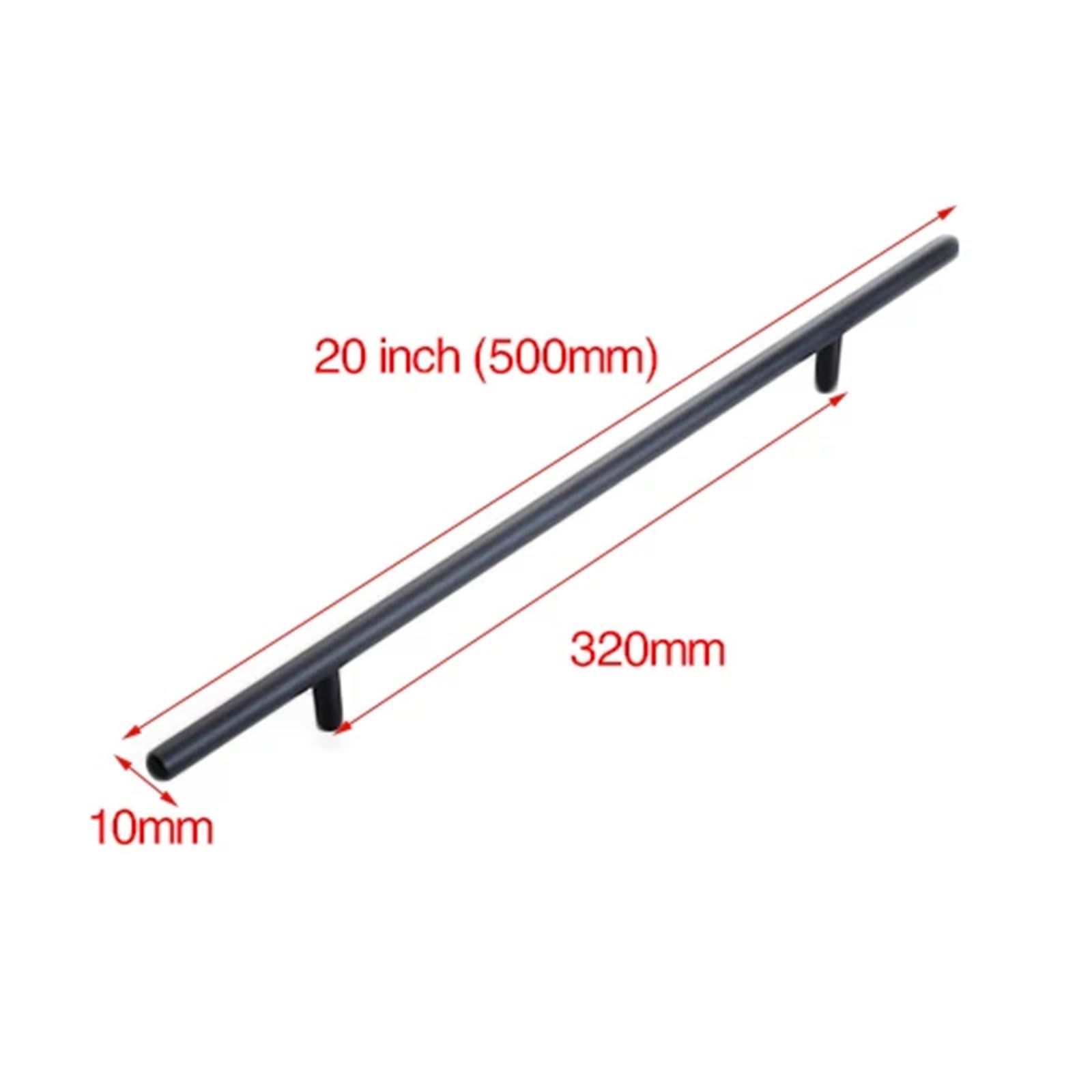 Tiradores de Muebles de Cocina 10 pomos de manija recta acero inoxidable cepillado for puertas cocina(Black 320mm)