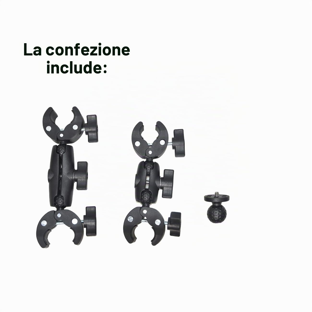 Supporto Action Cam per Moto, per Insta360 X5/X4/X3, Compatibile con GoPro Hero 13/12/11/10, Staffa Doppia, Regolabile, Nero
