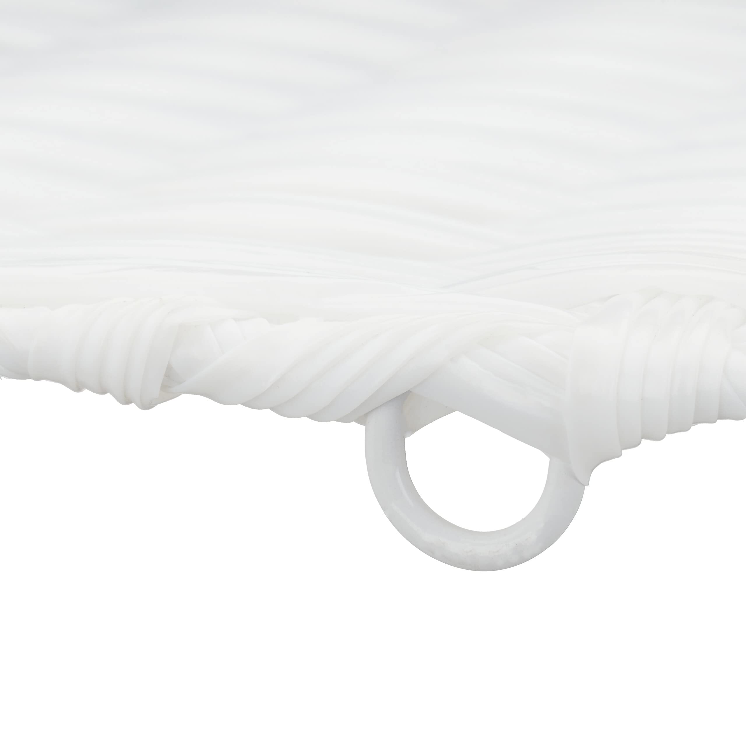 Relaxdays Cesti Intrecciati Portaoggetti in Plastica, Set 4 Scatole da Scaffale, HLP 31x32x30 cm, Organizer Cubo, Bianco