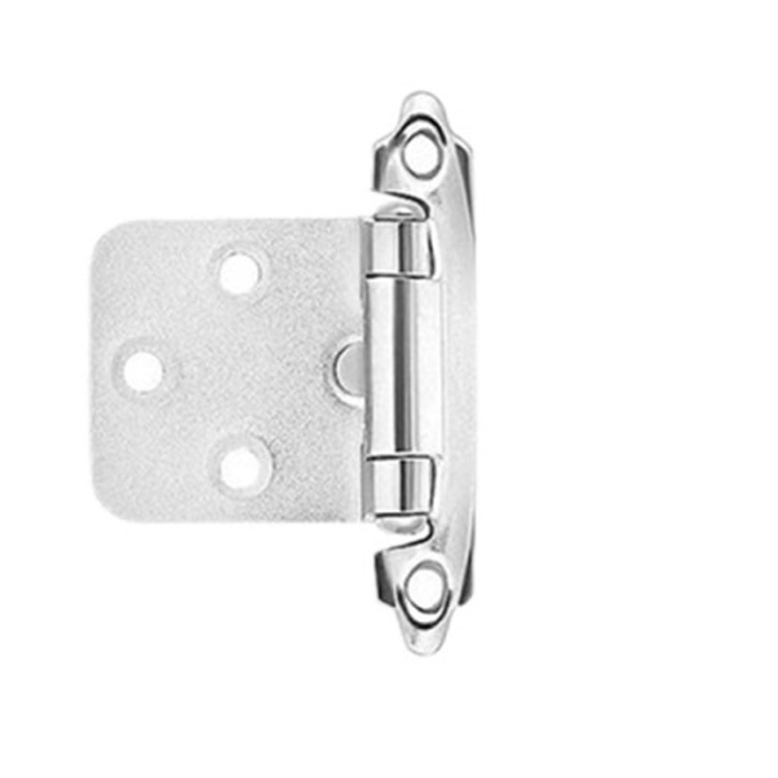 Sensumepb Nickel 10Pcs Kitchen Cabinet Hinges, Overlay Self Closing Drawer Hardware With Screws, Cold Rolled Steel Construction(Nickel)