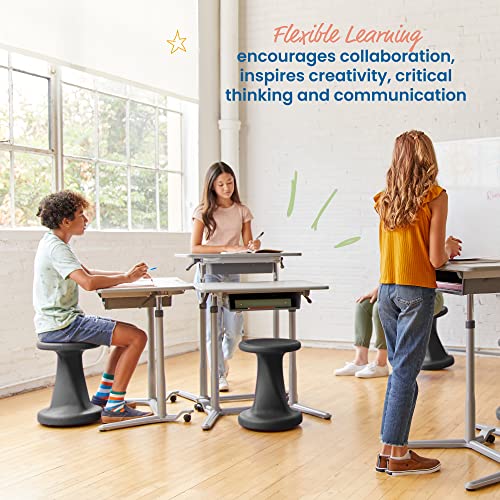 Image of ECR4Kids Twist Wobble Stool, 18in Seat Height, Active Seating, Black